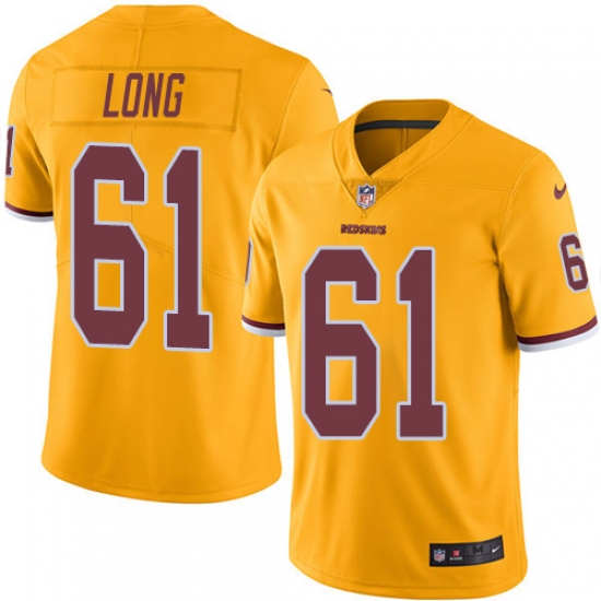Youth Nike Washington Redskins #61 Spencer Long Limited Gold Rush Vapor Untouchable NFL Jersey