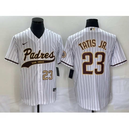Men's San Diego Padres #23 Fernando Tatis Jr Number White NEW 2023 Cool Base Stitched Jersey - Ujersey