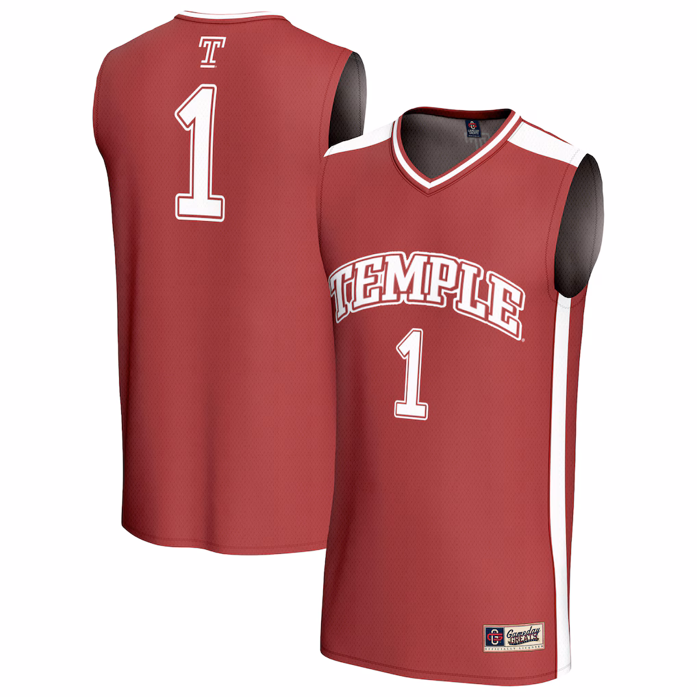 Youth GameDay Greats #1 Cherry Temple Owls Lightweight Basketball Jersey - Ujersey Shop