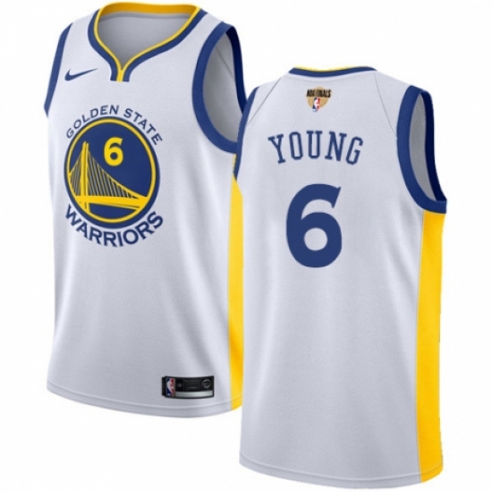 Women's Nike Golden State Warriors #6 Nick Young Authentic White Home 2018 NBA Finals Bound NBA Jersey - Association Edition - Ujersey