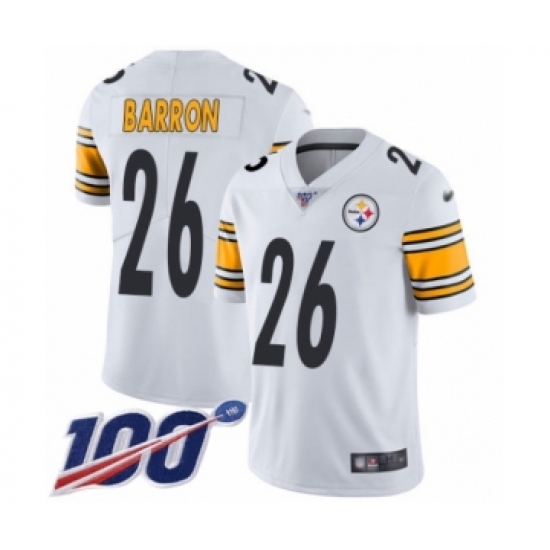 Youth Pittsburgh Steelers #26 Mark Barron White Vapor Untouchable Limited Player 100th Season Football Jersey - Ujersey
