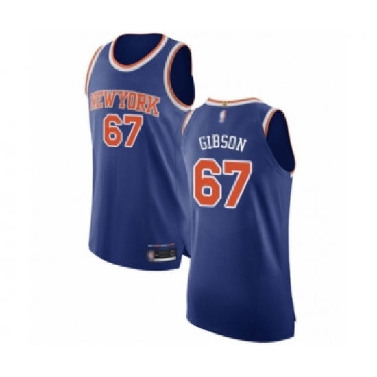 Men's New York Knicks #67 Taj Gibson Authentic Royal Blue Basketball Jersey - Icon Edition - Ujersey