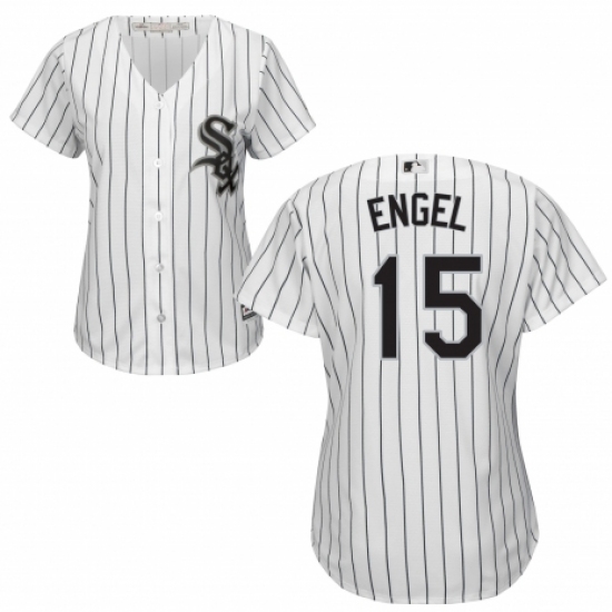 Women's Majestic Chicago White Sox #15 Adam Engel Replica White Home Cool Base MLB Jersey - Ujersey