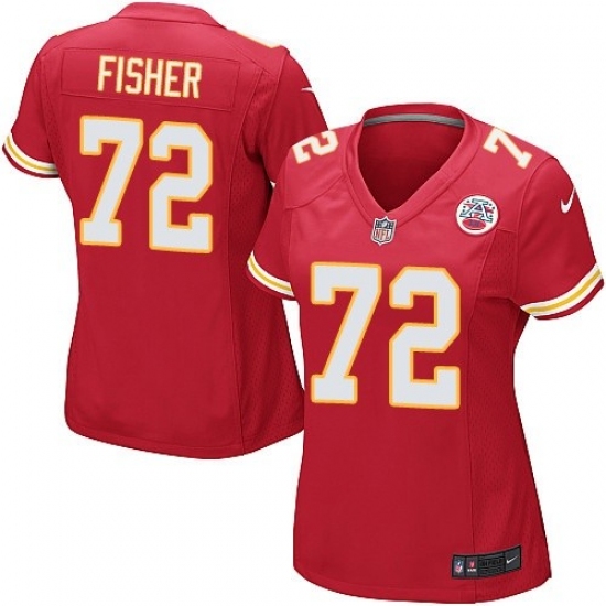 Women's Nike Kansas City Chiefs #72 Eric Fisher Game Red Team Color NFL Jersey - Ujersey