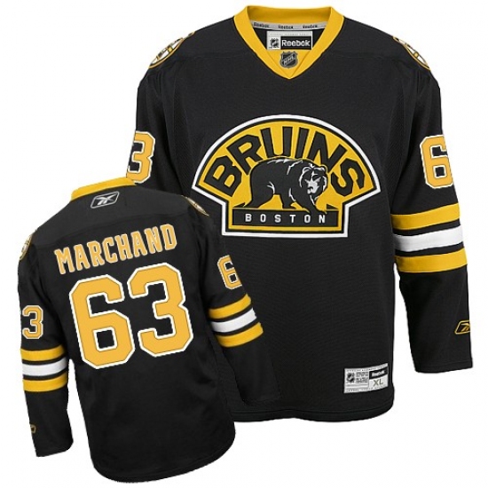 Youth Reebok Boston Bruins #63 Brad Marchand Authentic Black Third NHL Jersey - Ujersey