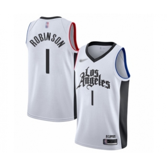Women's Los Angeles Clippers #1 Jerome Robinson Swingman White Basketball Jersey - 2019 20 City Edition