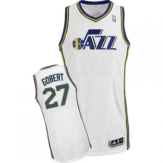 Men's Adidas Utah Jazz #27 Rudy Gobert Authentic White Home NBA Jersey - Ujersey