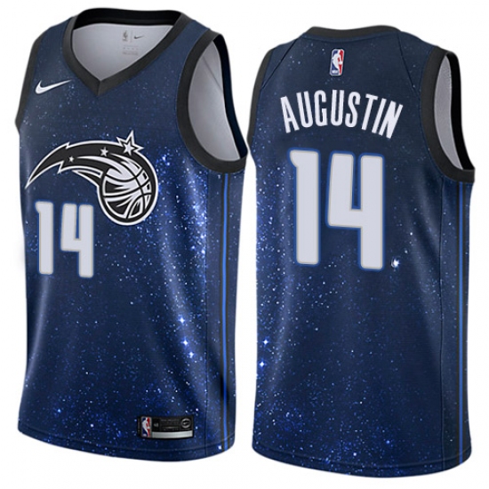 Youth Nike Orlando Magic #14 D.J. Augustin Swingman Blue NBA Jersey - City Edition - Ujersey