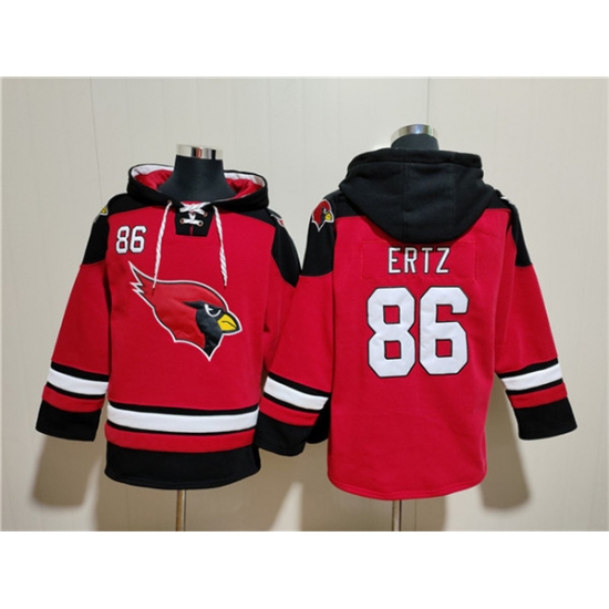 Men's Arizona Cardinals #86 Zach Ertz Red Ageless Must-Have Lace-Up Pullover Hoodie - Ujersey