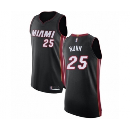 Men's Miami Heat #25 Kendrick Nunn Authentic Black Basketball Jersey - Icon Edition - Ujersey