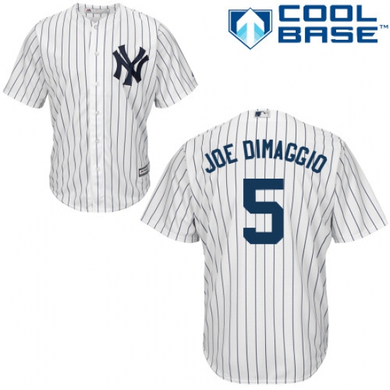 Men's Majestic New York Yankees #5 Joe DiMaggio Replica White Home MLB Jersey - Ujersey