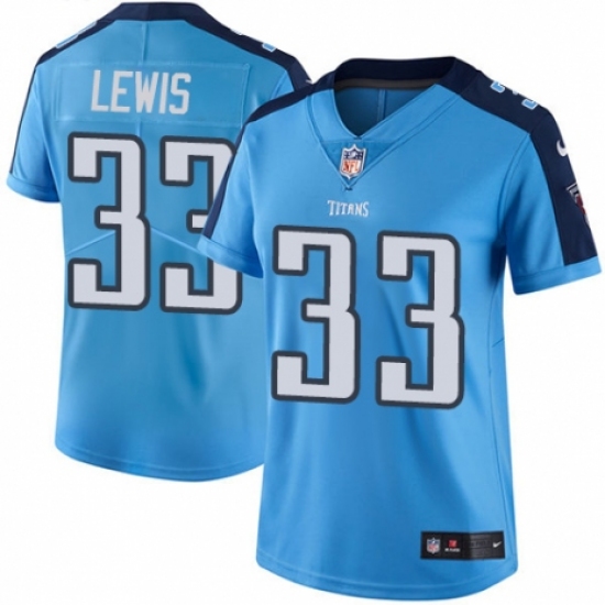 Women's Nike Tennessee Titans #33 Dion Lewis Limited Light Blue Rush Vapor Untouchable NFL Jersey - Ujersey