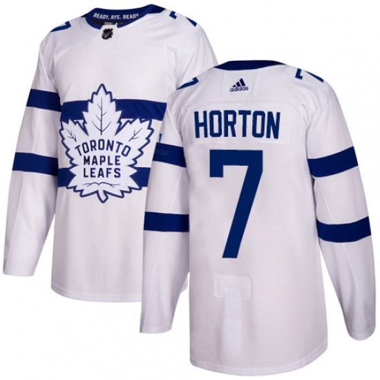 Youth Adidas Toronto Maple Leafs #7 Tim Horton Authentic White 2018 Stadium Series NHL Jersey - Ujersey