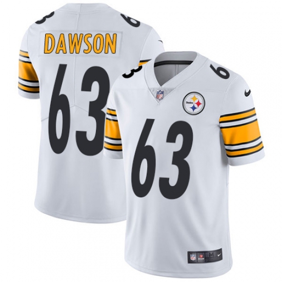 Men's Nike Pittsburgh Steelers #63 Dermontti Dawson White Vapor Untouchable Limited Player NFL Jersey - Ujersey