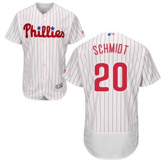 Men's Majestic Philadelphia Phillies #20 Mike Schmidt White Home Flex Base Authentic Collection MLB Jersey - Ujersey