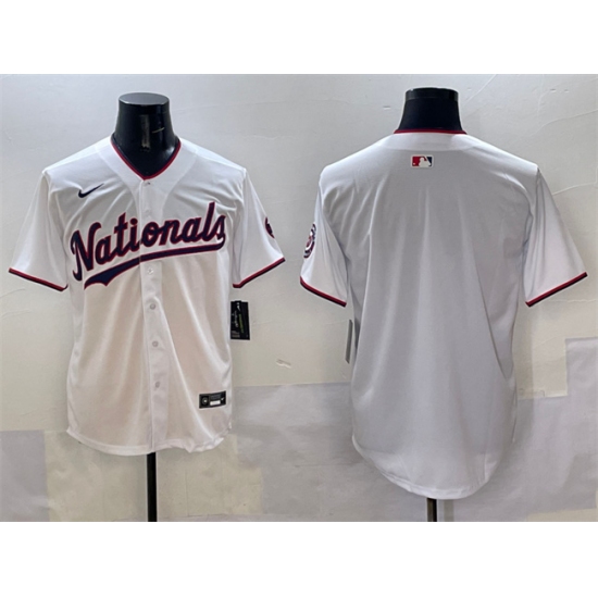 Men's Washington Nationals Blank White Limited Stitched Baseball Jersey - Ujersey