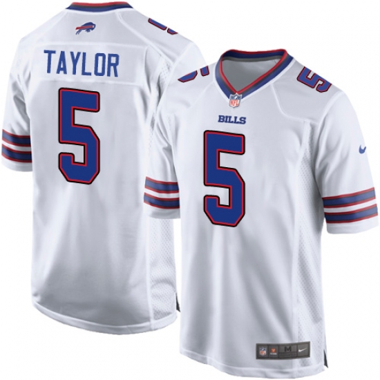 Men's Nike Buffalo Bills #5 Tyrod Taylor Game White NFL Jersey - Ujersey