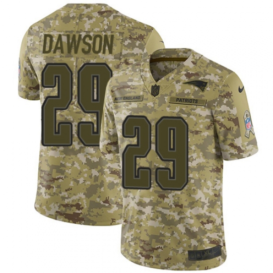 Men's Nike New England Patriots #29 Duke Dawson Limited Camo 2018 Salute to Service NFL Jersey - Ujersey
