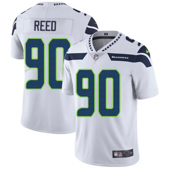 Youth Nike Seattle Seahawks #90 Jarran Reed White Vapor Untouchable Limited Player NFL Jersey - Ujersey