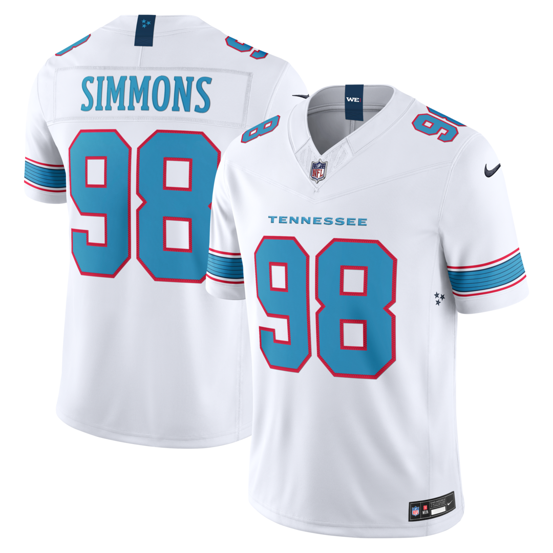 Men's Tennessee Titans Jeffery Simmons Nike White Vapor F.U.S.E. Stitched Limited Jersey