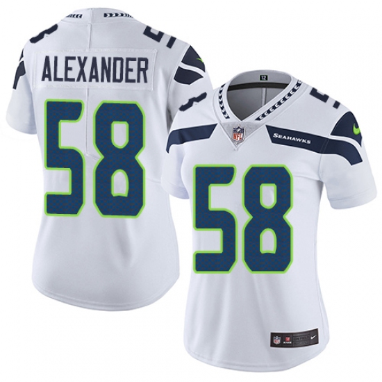 Women's Nike Seattle Seahawks #58 D.J. Alexander White Vapor Untouchable Elite Player NFL Jersey - Ujersey