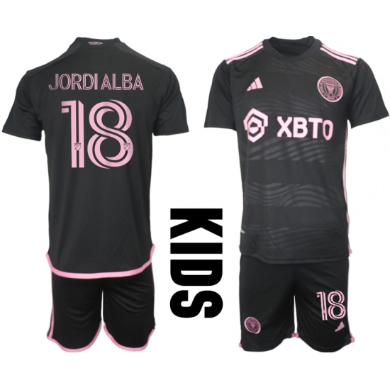 Youth Inter Miami CF #18 Jordialba Black Away Soccer Jersey - Ujersey