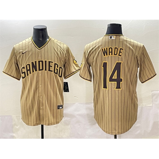 Men's San Diego Padres #14 Tyler Wade Tan Cool Base Stitched Baseball Jersey - Ujersey