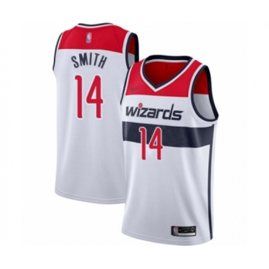 Men's Washington Wizards #14 Ish Smith Authentic White Basketball Jersey - Association Edition - Ujersey