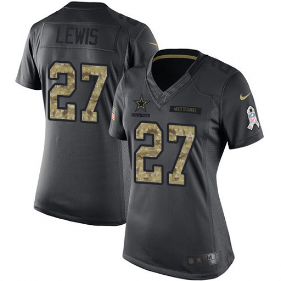Women's Nike Dallas Cowboys #27 Jourdan Lewis Limited Black 2016 Salute to Service NFL Jersey - Ujersey