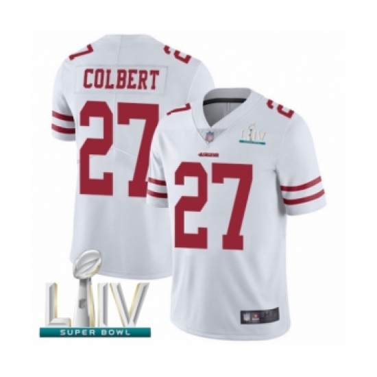 Men's San Francisco 49ers #27 Adrian Colbert White Vapor Untouchable Limited Player Super Bowl LIV Bound Football Jersey - Ujersey