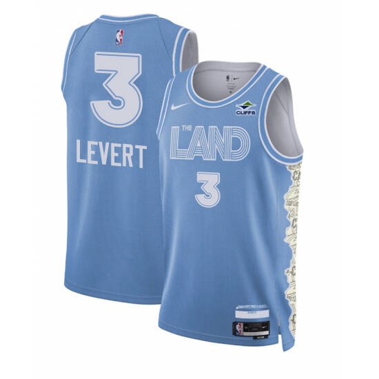 Men's Cleveland Cavaliers #3 Caris Levert Light Blue 2024-25 City Edition Stitched Jersey - Ujersey