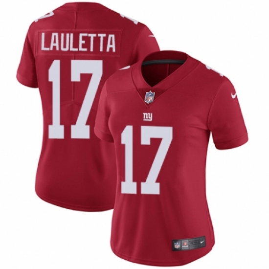 Women's Nike New York Giants #17 Kyle Lauletta Red Alternate Vapor Untouchable Elite Player NFL Jersey - Ujersey