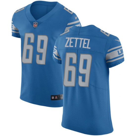 Men's Nike Detroit Lions #69 Anthony Zettel Blue Team Color Vapor Untouchable Elite Player NFL Jersey - Ujersey