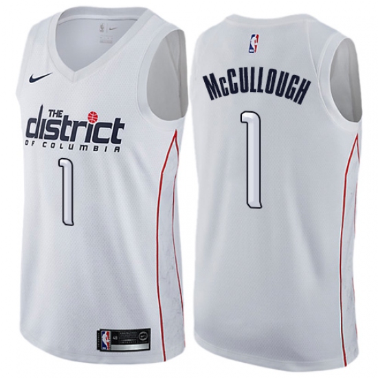 Men's Nike Washington Wizards #1 Chris McCullough Swingman White NBA Jersey - City Edition - Ujersey