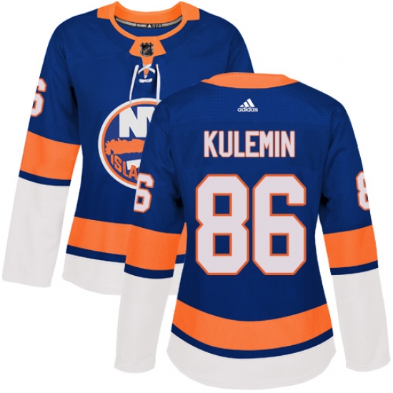 Women's Adidas New York Islanders #86 Nikolay Kulemin Authentic Royal Blue Home NHL Jersey - Ujersey
