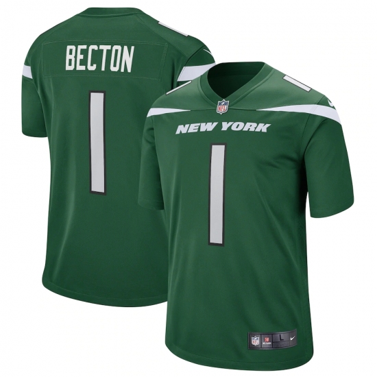Men's New York Jets #1 Mekhi Becton Nike Gotham Green 2020 NFL Draft First Round Pick Game Jersey.webp