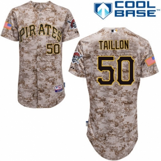 Men's Majestic Pittsburgh Pirates #50 Jameson Taillon Authentic Camo Alternate Cool Base MLB Jersey - Ujersey