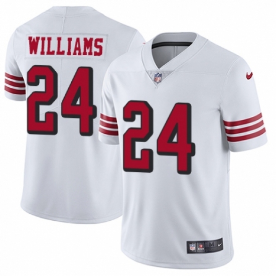 Men's Nike San Francisco 49ers #24 K'Waun Williams Limited White Rush Vapor Untouchable NFL Jersey - Ujersey