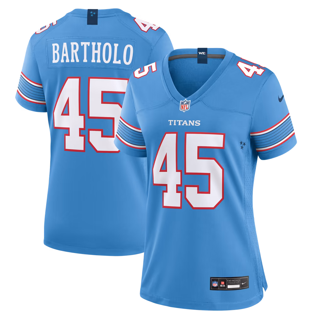 Women's Tennessee Titans Shemar Bartholomew Nike Light Blue Team Game Jersey - Ujersey