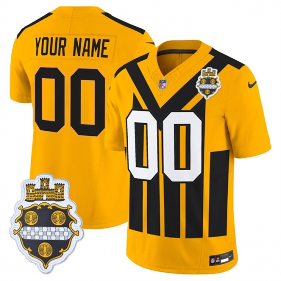 Men's Pittsburgh Steelers Active Player Custom Gold 1933 F.U.S.E. Throwback Alternate Football Stitched Football Jersey - Ujersey
