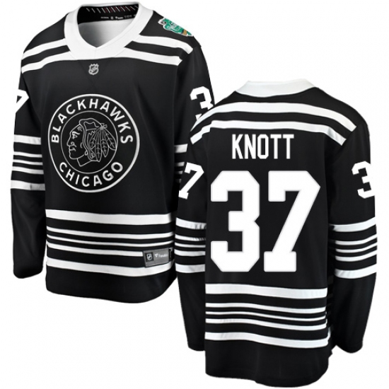 Men's Chicago Blackhawks #37 Graham Knott Black 2019 Winter Classic Fanatics Branded Breakaway NHL Jersey - Ujersey