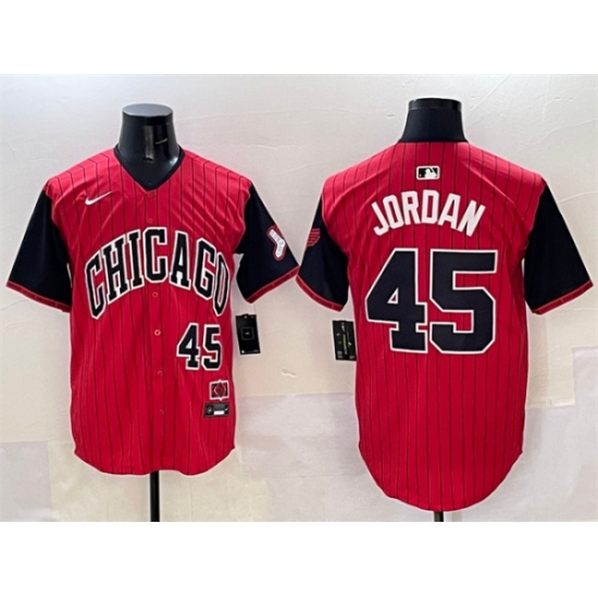 Men's Chicago White Sox #45 Michael Jordan Red Black 2025 City Connect Limited Stitched Baseball Jersey - Ujersey