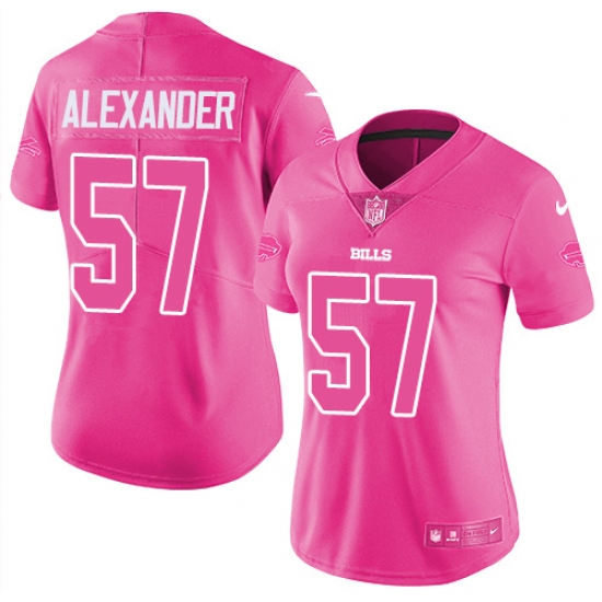 Women's Nike Buffalo Bills #57 Lorenzo Alexander Limited Pink Rush Fashion NFL Jersey - Ujersey