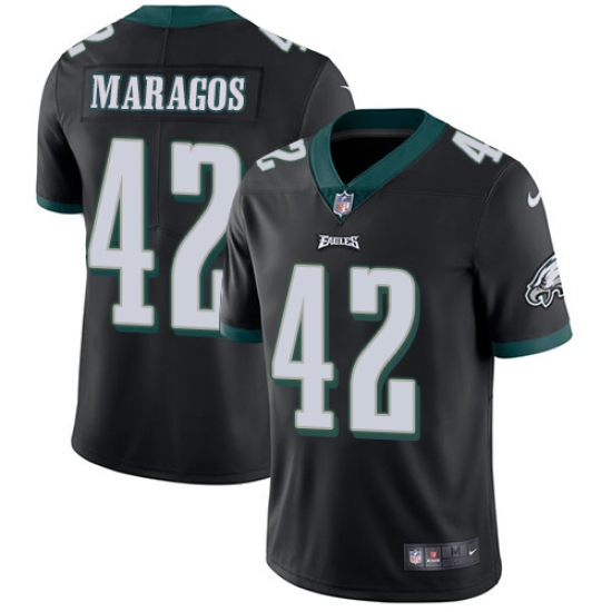 Men's Nike Philadelphia Eagles #42 Chris Maragos Black Alternate Vapor Untouchable Limited Player NFL Jersey - Ujersey