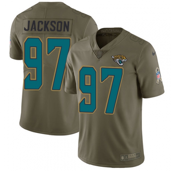 Youth Nike Jacksonville Jaguars #97 Malik Jackson Limited Olive 2017 Salute to Service NFL Jersey - Ujersey