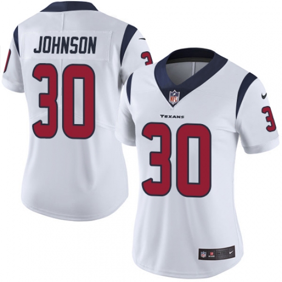 Women's Nike Houston Texans #30 Kevin Johnson Elite White NFL Jersey - Ujersey