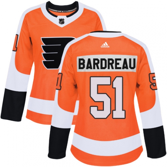 Women's Adidas Philadelphia Flyers #51 Cole Bardreau Authentic Orange Home NHL Jersey - Ujersey