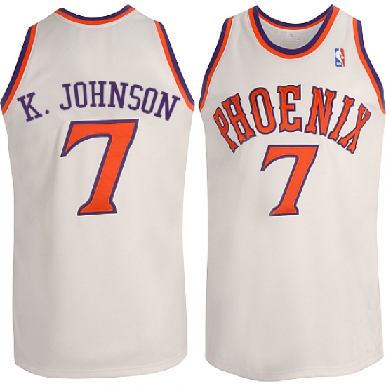 Men's Adidas Phoenix Suns #7 Kevin Johnson Swingman White New Throwback NBA Jersey - Ujersey