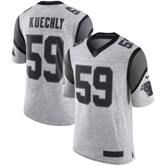 Men's Nike Carolina Panthers #59 Luke Kuechly Limited Gray Gridiron II NFL Jersey - Ujersey