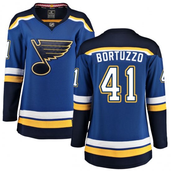 Women's St. Louis Blues #41 Robert Bortuzzo Fanatics Branded Royal Blue Home Breakaway NHL Jersey - Ujersey